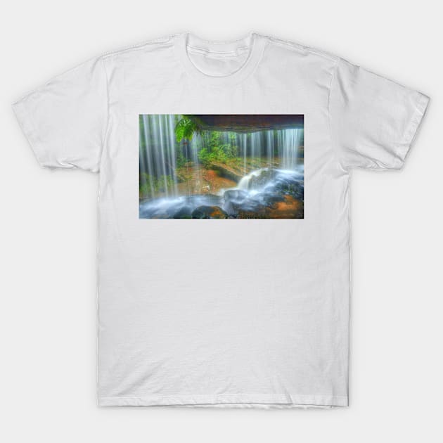 Somersby Falls .. Behind the Veil .. HDR T-Shirt by Michaelm43